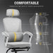 Grey Ergonomic Mesh Office Chair with Adjustable Lumbar Support and Footrest by HOMCOM