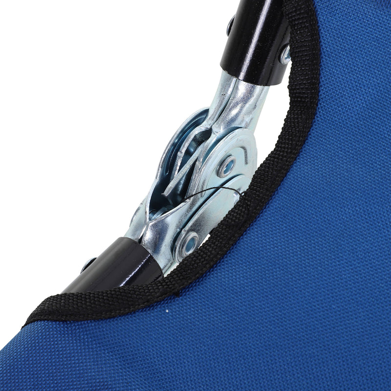 2 Piece Foldable Sun Loungers with Adjustable Backrest for Garden or Beach Use Blue