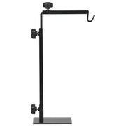 Adjustable Reptile Lamp Stand with Hook and Stable Base for Terrariums Black AOSOM
