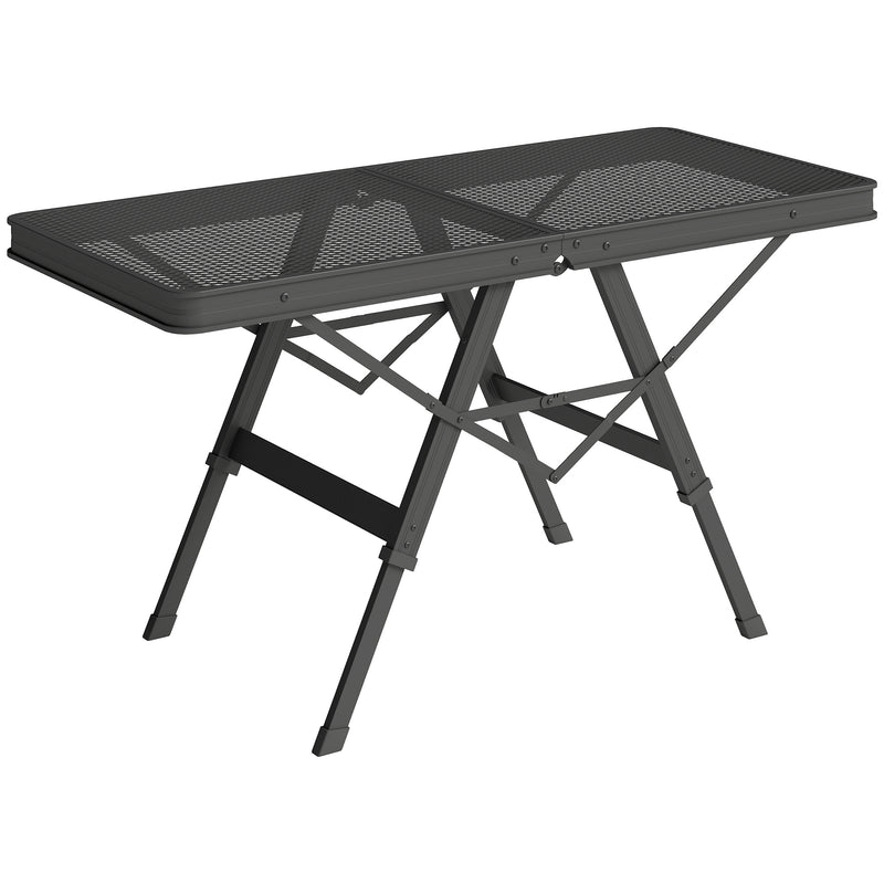 Folding Picnic Table with Adjustable Height for Easy Outdoor Seating Black