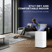 White 20L Dehumidifier with Touch Control for Home and Office by HOMCOM