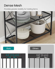 Black 3 Tier Metal Shelving Unit on Wheels with Adjustable Storage by Songmics