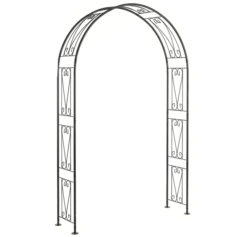 Metal Garden Arch for Climbing Plants and Outdoor Decorations Black Outsunny