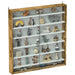 Rustic Brown 7 Tier Wall Display Cabinet With Glass Doors and Adjustable Shelves by HOMCOM