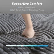 2 Seater Sofa Bed with Pull Out Design and Soft Corduroy Upholstery for Small Spaces Charcoal Grey