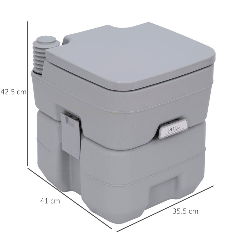 Portable Camping Toilet with Carry Handle for Easy Travel and Outdoor Use Grey
