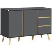 Modern Sideboard with Adjustable Shelves and Storage Drawers for Dining Room Dark Grey