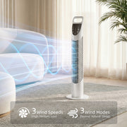 Tower Fan for Small Rooms with Quiet Oscillation and Timer White AOSOM