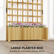 Wooden Raised Garden Planter With Trellis Ideal For Climbing Plants And Herbs Natural Outsunny