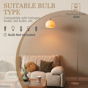 Floor Lamp with Curved Head and Foot Switch for Reading Nooks or Living Rooms White Homcom