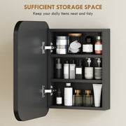 Bathroom Wall Cabinet with Mirror and Adjustable Shelves for Small Spaces 40x10x51cm,  Black Homcom