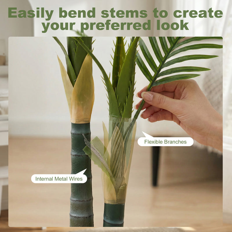 Artificial Palm Tree 120cm for Effortless Indoor Greenery and Empty Corner Decoration Green Homcom