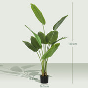 Tall Artificial Bird of Paradise Plant With Lifelike PEVA Leaves for Home or Office Green