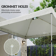 Gazebo Roof Replacement Waterproof Canopy for 3 x 3 m Frames UV Protection White Outsunny