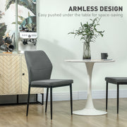 Grey Velvet Dining Chairs Set of 2 with Curved Back and Metal Legs for Dining Room