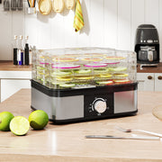 5 Tier Stainless Steel Food Dehydrator with Adjustable Temperature for Snacks and Jerky Black AOSOM