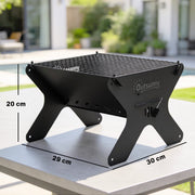 Portable Charcoal BBQ Grill and Fire Pit for Camping and Garden Gatherings Black Outsunny