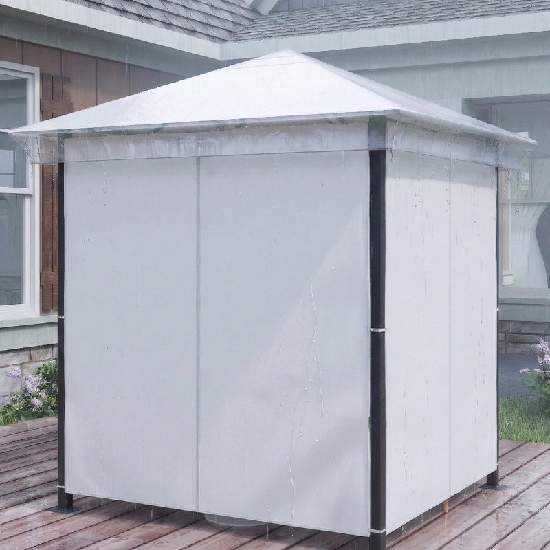 Gazebo Rain Cover Waterproof Shelter for 2 x 2 Metre Outdoor Use Clear Outsunny