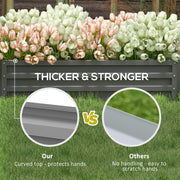 Light Grey Steel Raised Garden Bed for Vegetables Herbs and Flowers 120 x 60 x 30 cm