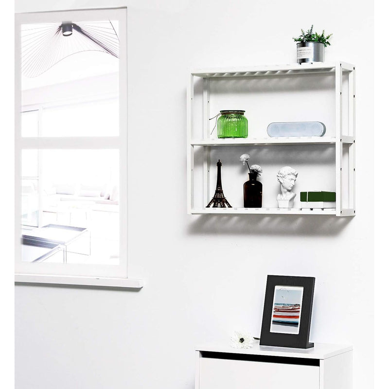 White Bamboo Shelves for Bathroom 3 Tier by Songmics