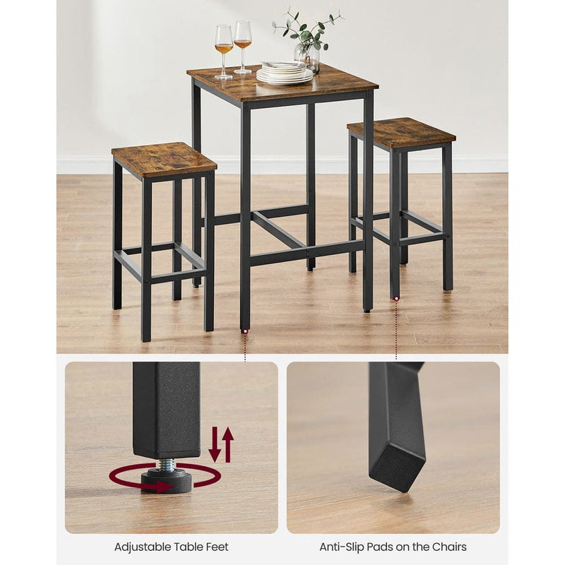 Vasagle Industrial Bar Table And Stools Set For Kitchen or Dining Room - Pefect for apartments or smaller spaces