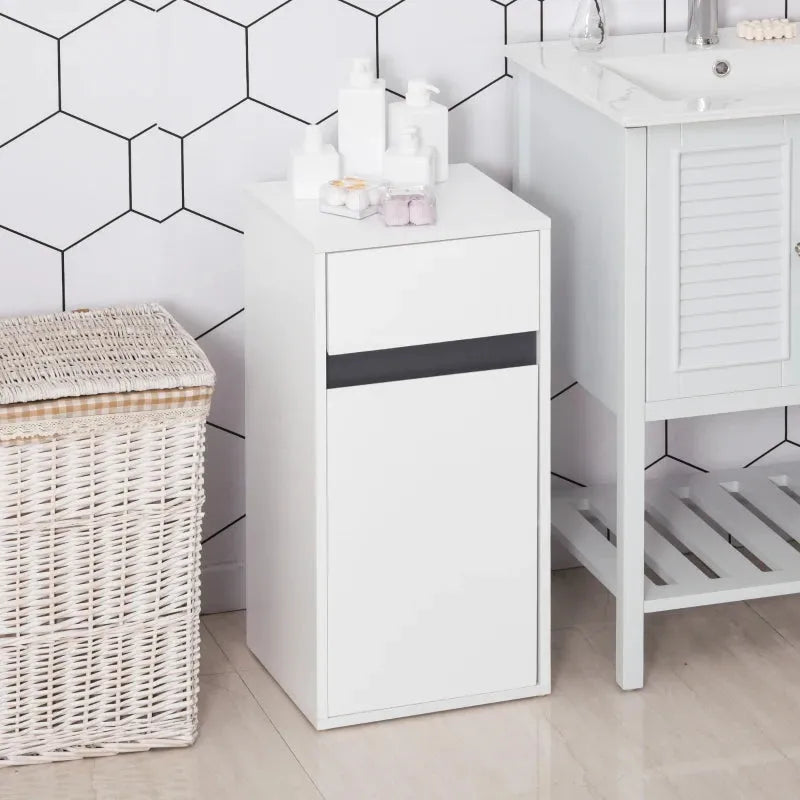 White Bathroom Cabinet Freestanding - 73H x 35W x 31Dcm