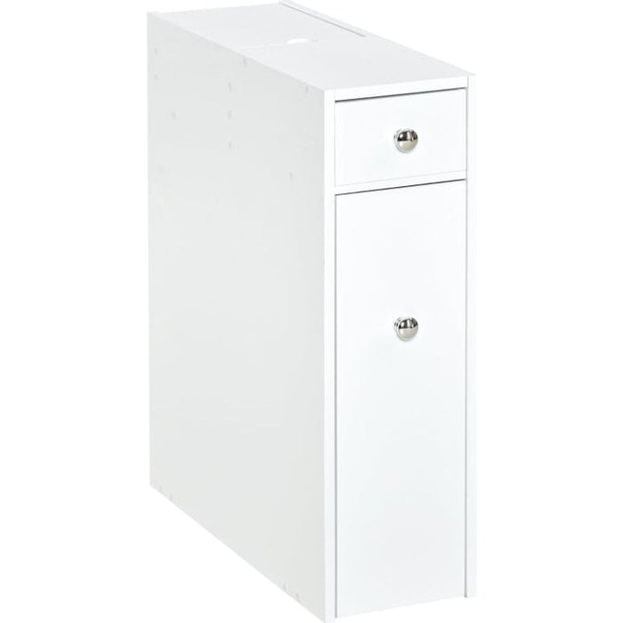 Slim Bathroom Storage Cabinet, 17W x 48D x 58Hcm, White