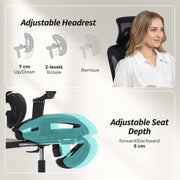 Ergonomic High Back Mesh Office Chair With Lumbar Support For Home Or Work, Black AOSOM