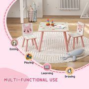 Kids Table and Chair Set with Two Seats Perfect for Play and Learning Ages 3 to 6, Pink