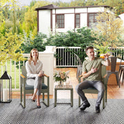 Grey 3 Piece Rattan Bistro Set With Cushions and Table for Garden or Balcony by Outsunny