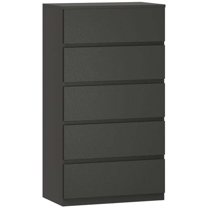 Chest of Drawers with 5 Spacious Storage Drawers for Bedroom Organisation Black AOSOM