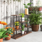 Four Tier Wooden Shelf Plant Stand for Indoor and Outdoor Display by Outsunny