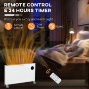 2000W Freestanding Electric Convector Heater With Timer and Thermostat Control, White