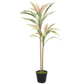 Artificial Cordyline Tree for Easy Year Round Indoor Greenery Yellow Homcom