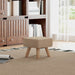 Brown Linen Look Square Padded Footstool Ottoman for Living Room by HOMCOM