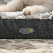 Calming Dog Bed for Medium Dogs with Removable Cover and Anti Slip Base Charcoal Grey