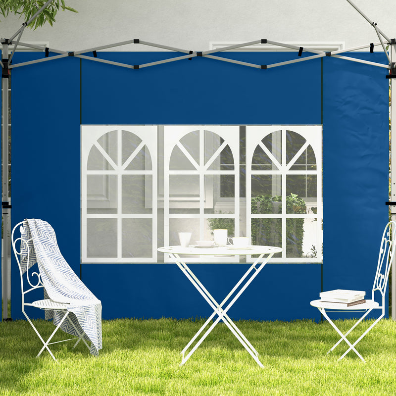 Set of 2 Blue 3m Gazebo Side Panels Water Resistant UV Protection by Outsunny