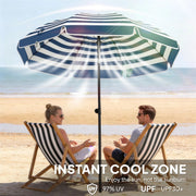 1.8m Beach Umbrella with Adjustable Tilt and Carry Bag for Easy Sun Protection (UPF30+) Outsunny
