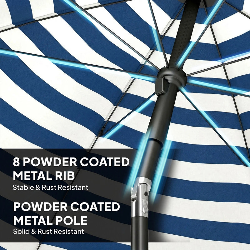 1.8m Beach Umbrella with Adjustable Tilt and Carry Bag for Easy Sun Protection (UPF30+) Outsunny