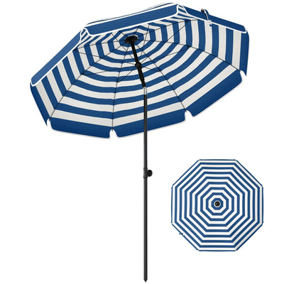 1.8m Beach Umbrella with Adjustable Tilt and Carry Bag for Easy Sun Protection (UPF30+) Outsunny