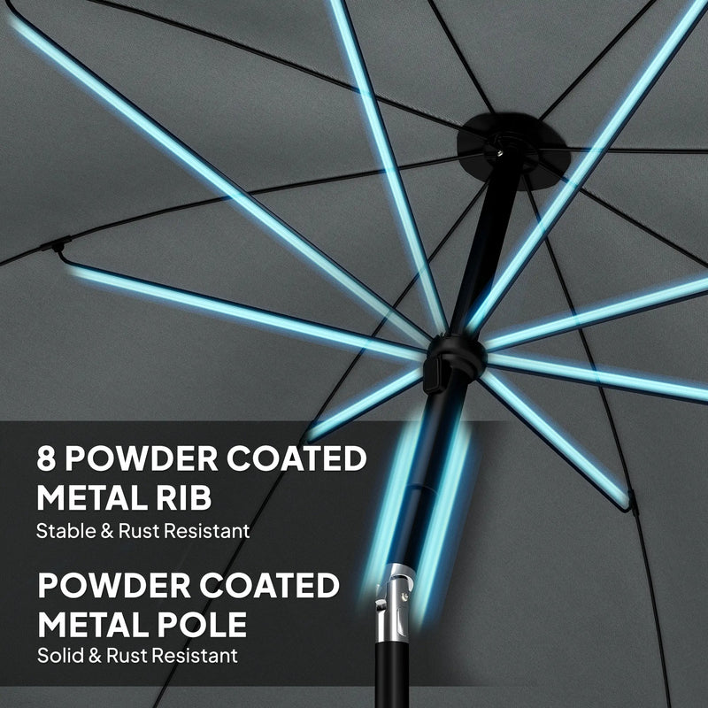 1.8m Beach Umbrella with Adjustable Tilt and Carry Bag for Easy Sun Protection (UPF30+) Outsunny