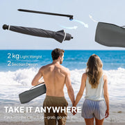 1.8m Beach Umbrella with Adjustable Tilt and Carry Bag for Easy Sun Protection (UPF30+) Outsunny