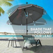 1.8m Beach Umbrella with Adjustable Tilt and Carry Bag for Easy Sun Protection (UPF30+) Outsunny
