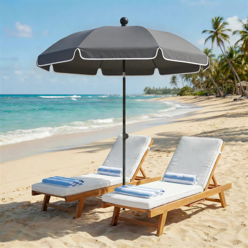 1.8m Beach Umbrella with Adjustable Tilt and Carry Bag for Easy Sun Protection (UPF30+) Outsunny