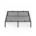 Bed Frame For Double Bed - Black Metal Frame 150 x 200 cm with Underbed Storage for Guest Rooms
