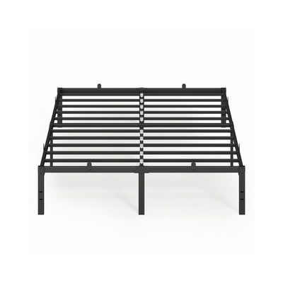 Bed Frame For Double Bed - Black Metal Frame 150 x 200 cm with Underbed Storage for Guest Rooms