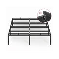 Bed Frame For Double Bed with Underbed Storage - Sturdy Black Metal Frame for Guest Rooms