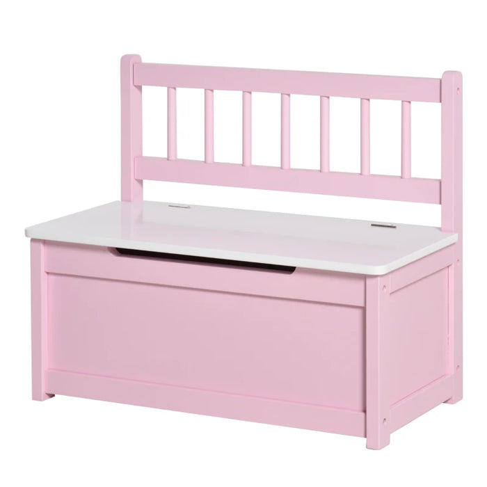 Pink 2-in-1 Kids Toy Box/Bench