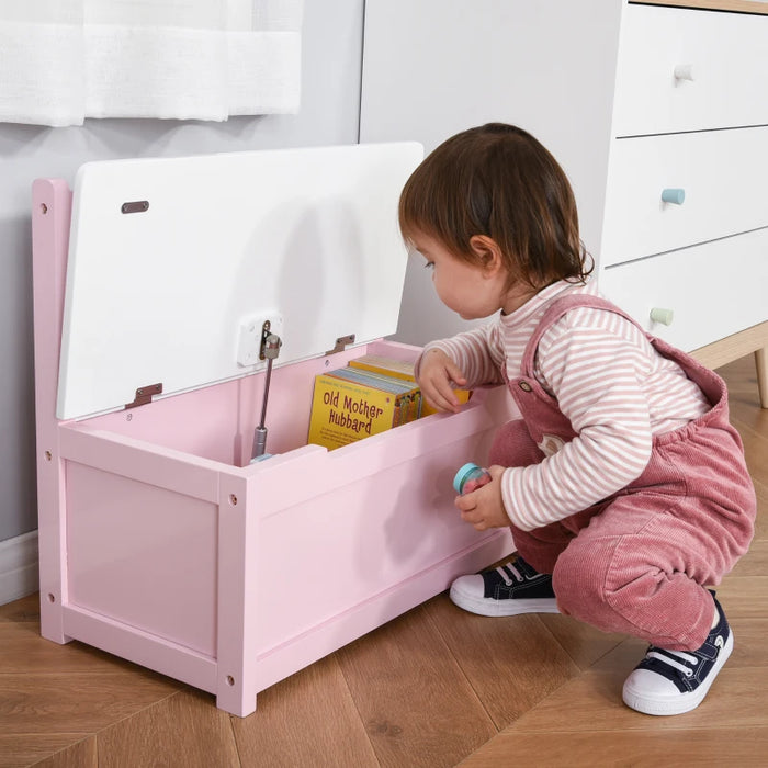 Pink 2-in-1 Kids Toy Box/Bench