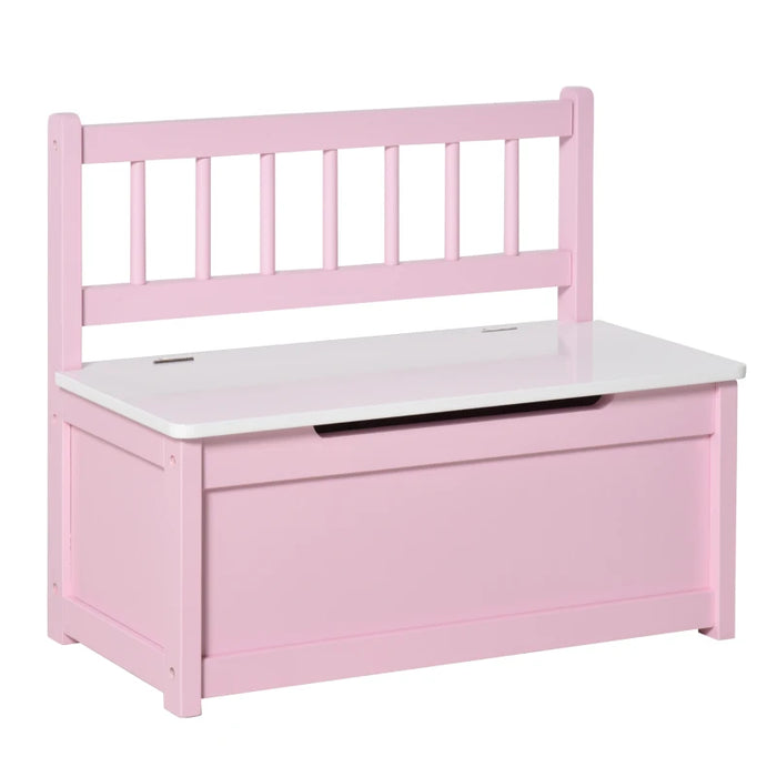 Pink 2-in-1 Kids Toy Box/Bench